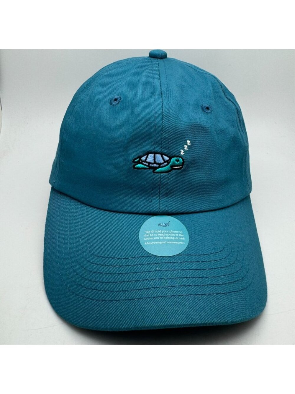 Follow Your Legend Sea Turtle Hat Cap Ocean Blue Teal Adjustable Strapback